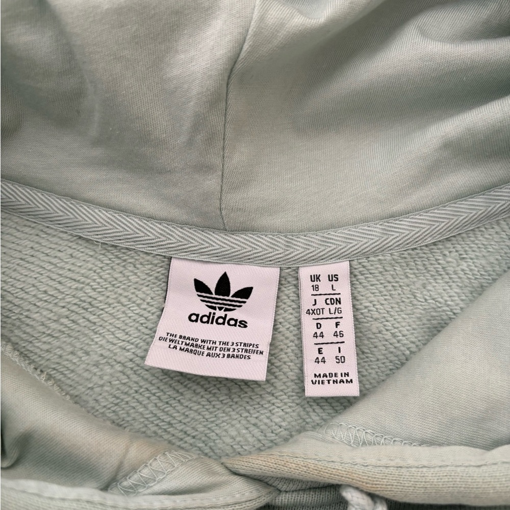 Adidas fleece pullover sweatshirt hoodie, Size L, Seafoam green - Picture 3 of 3